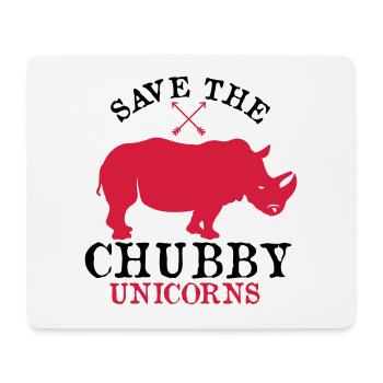 Save the Chubby Unicorns - Mousepad (Querformat) - Weiß - Vorne