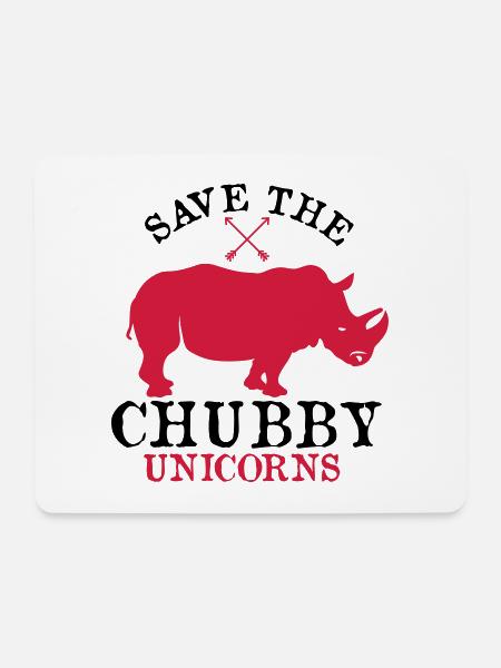 Save the Chubby Unicorns - Mousepad (Querformat) - Weiß