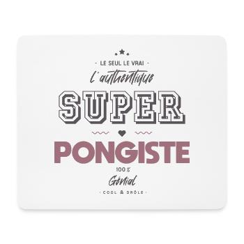 L authentique super pongiste - Tapis de souris (format paysage) - blanc - Devant
