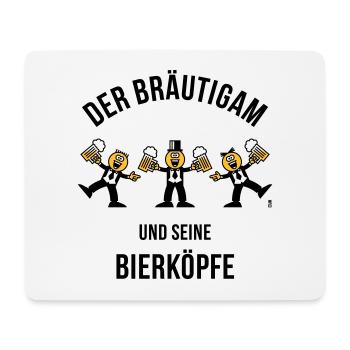 Der Bräutigam / Bierköpfe (Karikatur / 3C / B) - Mousepad (Querformat) - Weiß - Vorne