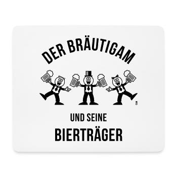 Der Bräutigam / Bierträger (Karikatur / 1C) - Mousepad (Querformat) - Weiß - Vorne