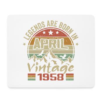 Né En Avril 1958 Vintage - Cadeau Avril 1958 - Tapis de souris (format paysage) - blanc - Devant