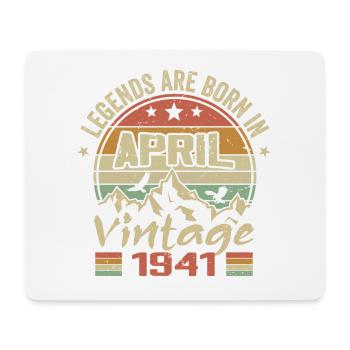 Born April 1941 Vintage - April 1941 Gift - Mouse Pad (horizontal) - white - Front