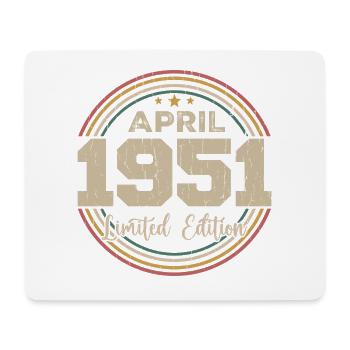 Avril 1951 Cadeau D'anniversaire Avril 1951 Retro - Tapis de souris (format paysage) - blanc - Devant