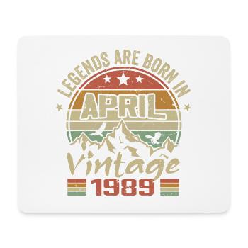 Born in April 1989 Vintage - April 1989 Gift - Mouse Pad (horizontal) - white - Front