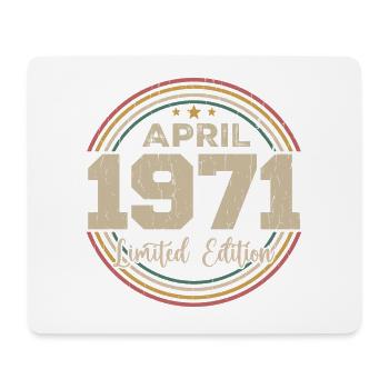 Avril 1971 Cadeau D'anniversaire Avril 1971 Retro - Tapis de souris (format paysage) - blanc - Devant