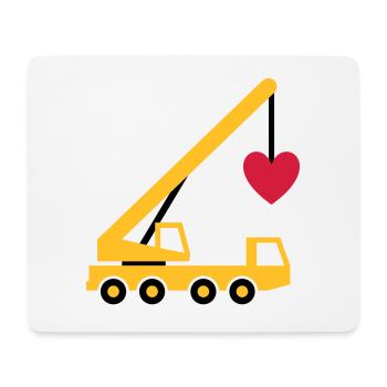 ★ Design colors can be changed ★ Mobile crane with a heart - Mouse Pad (horizontal) - white - Front
