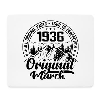 1936 March Original: 88 Years Anniversary Gift - Mouse Pad (horizontal) - white - Front