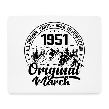 1951 March Original: 73 Years Anniversary Gift - Mouse Pad (horizontal) - white - Front
