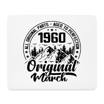 1960 mars Original : 64 Ans cadeau Anniversaire - Tapis de souris (format paysage) - blanc - Devant