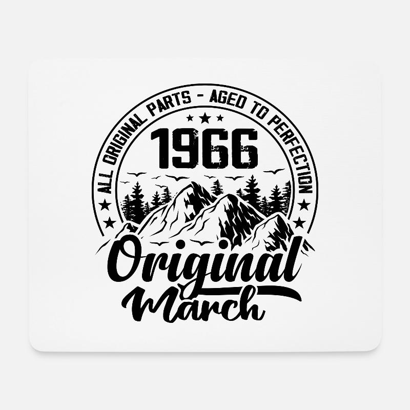 1966 März Original: Geschenk zum 58-jährigen Jubiläum - Mousepad (Querformat) - Weiß