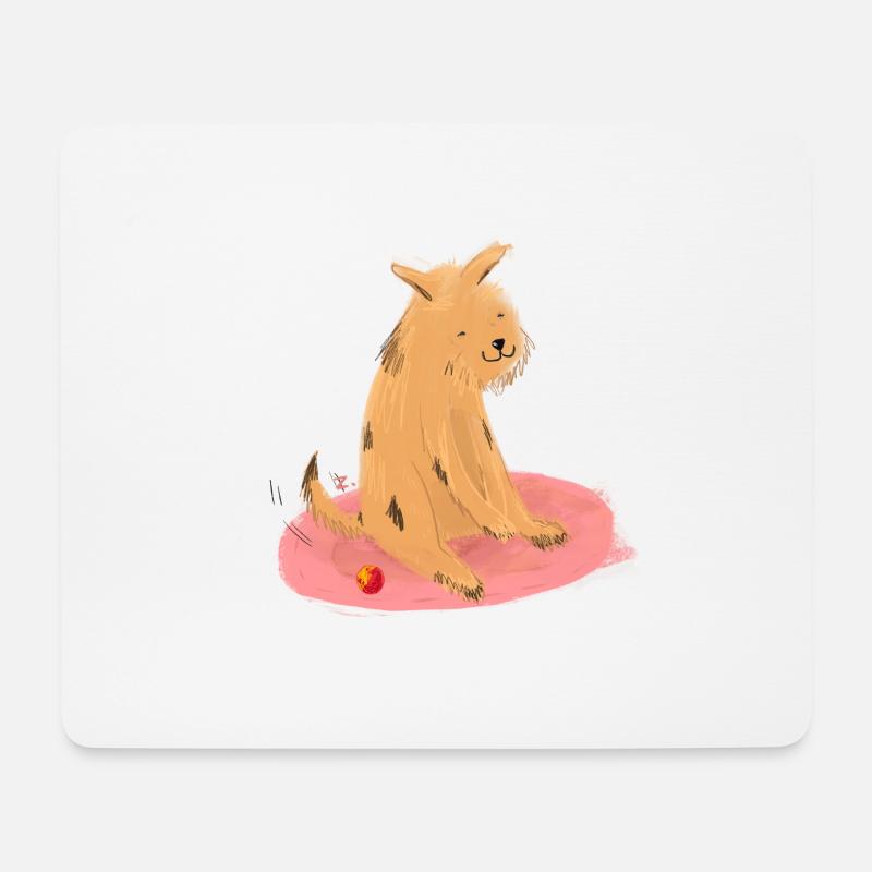 Doggo & ball - Tapis de souris (format paysage) - blanc