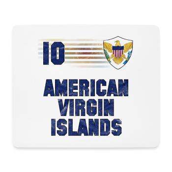 Amerikanische Jungferninseln Fußball Mannschaft - Mousepad (Querformat) - Weiß - Vorne