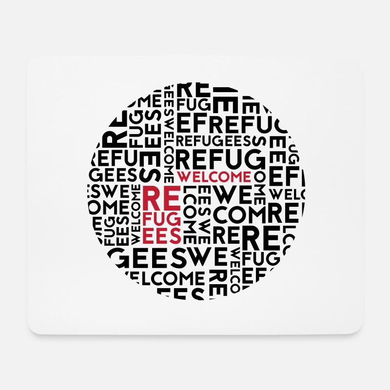 refugees welcome - Mousepad (Querformat) - Weiß