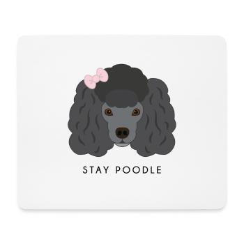 Schwarzer Pudel - Mousepad (Querformat) - Weiß - Vorne