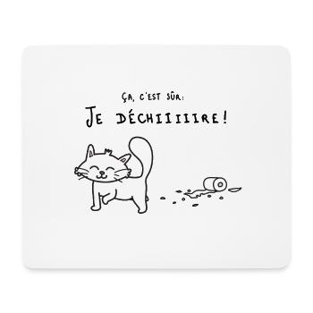 Chat qui déchire - Tapis de souris (format paysage) - blanc - Devant