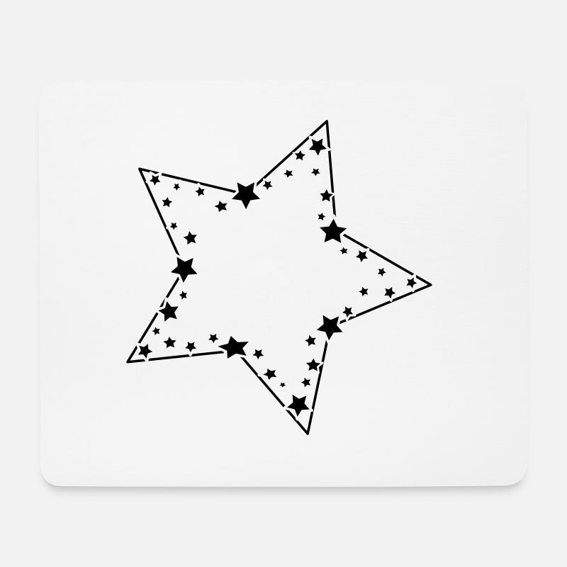 Sterne im Stern - Mousepad (Querformat) - Weiß
