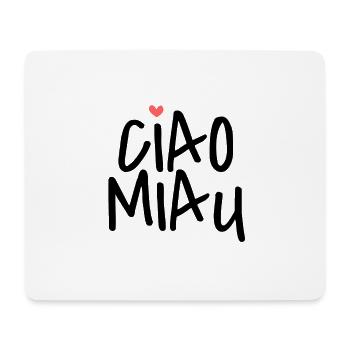 Ciao Miau <3 Noir - Tapis de souris (format paysage) - blanc - Devant