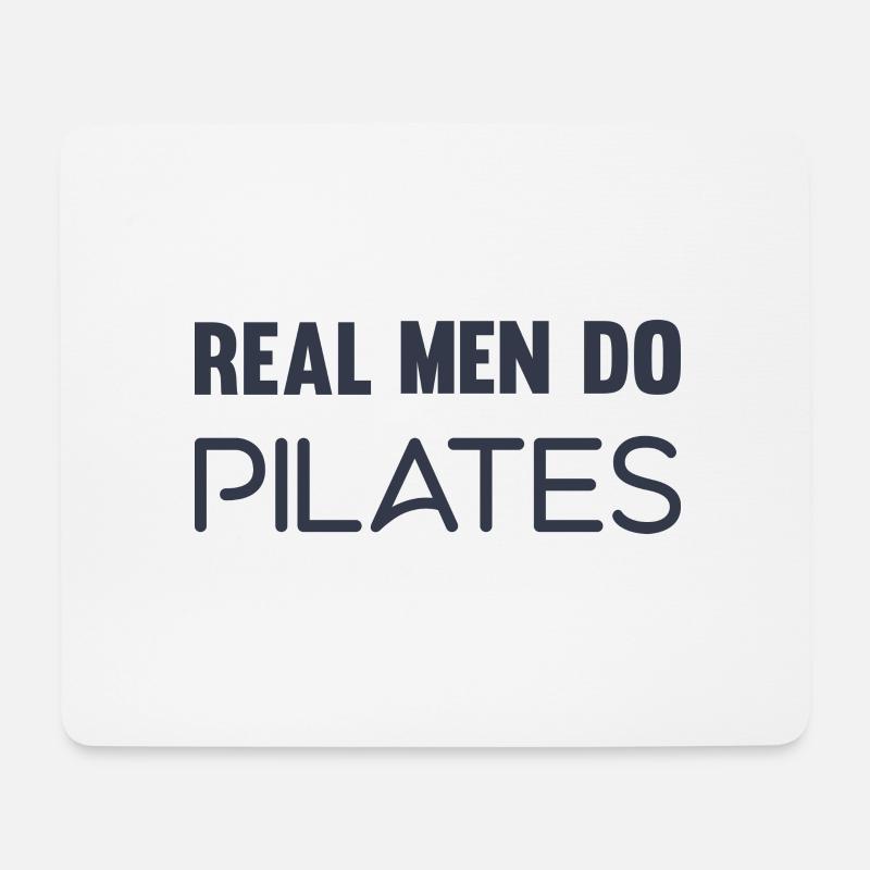 Real men do Pilates! - Mousepad (Querformat) - Weiß