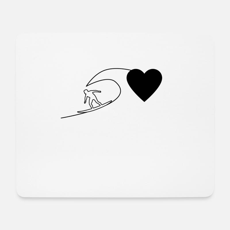 Ich liebe surfen, surfer style, surfer, Surfen - Mousepad (Querformat) - Weiß