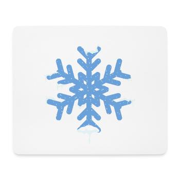 Flocon de neige noël hiver flocon de neige neige - Tapis de souris (format paysage) - blanc - Devant