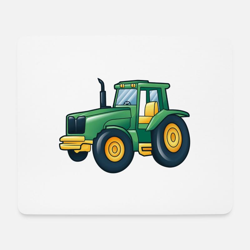 Traktor Trecker Trekker Zugmaschine Pflug Geschen - Mousepad (Querformat) - Weiß
