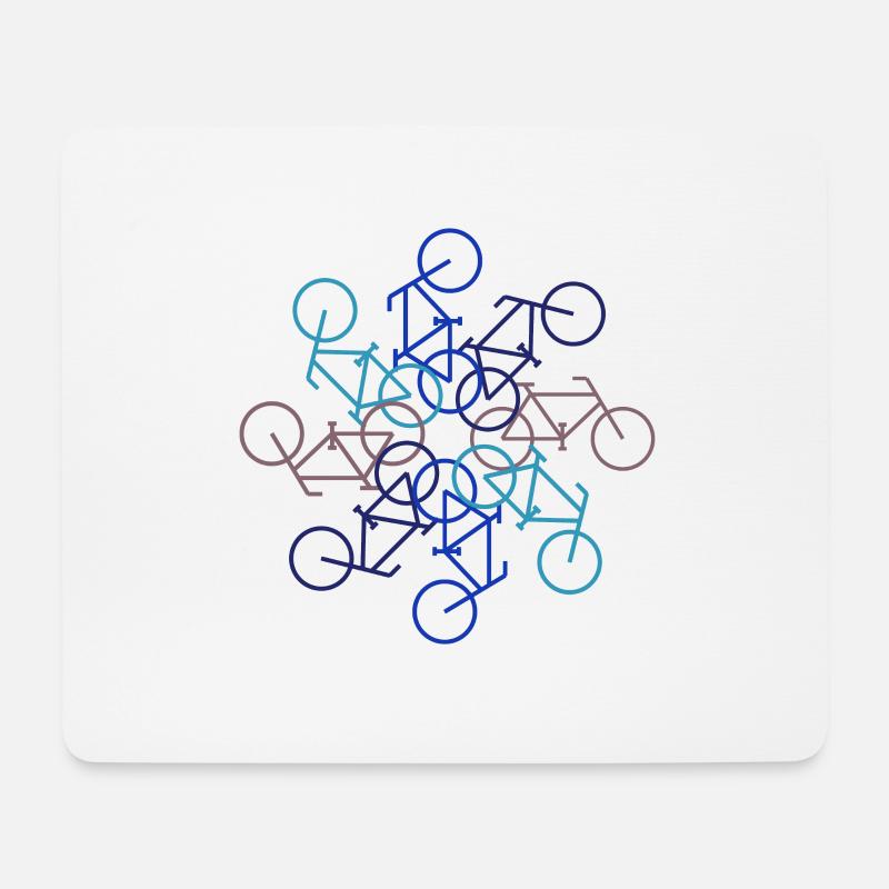 Rotating retro vintage bicycles - Mouse Pad (horizontal) - white