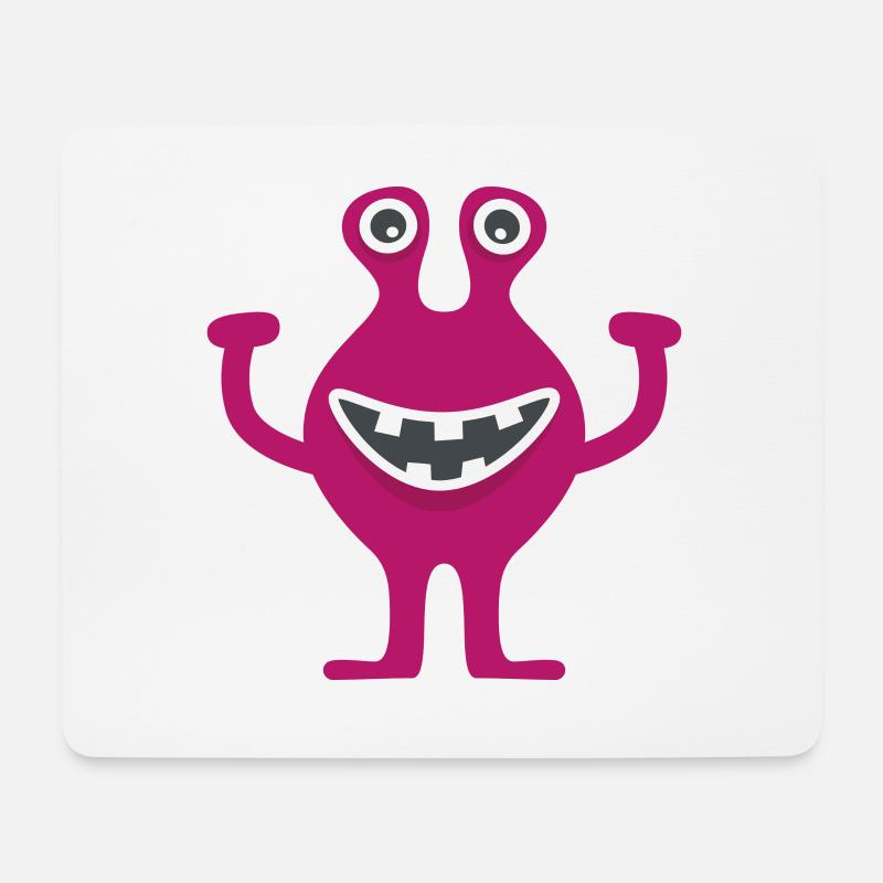 Kenny – das kleine Monster lacht und hebt die Arme - Mousepad (Querformat) - Weiß