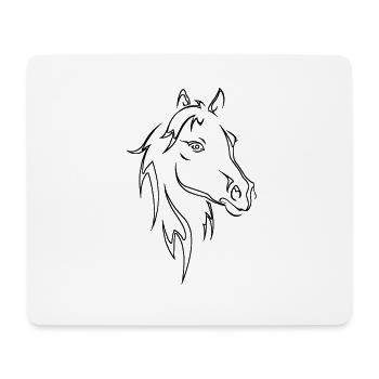 Pferdekopf - Mousepad (Querformat) - Weiß - Vorne
