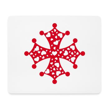 Occitan Heart Cross - Mouse Pad (horizontal) - white - Front