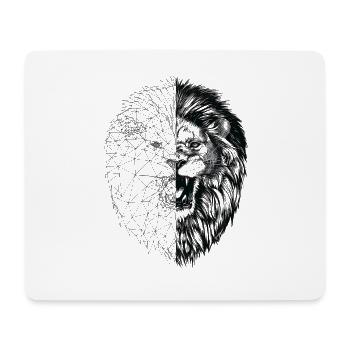 polygon lion art | lion head - Mouse Pad (horizontal) - white - Front