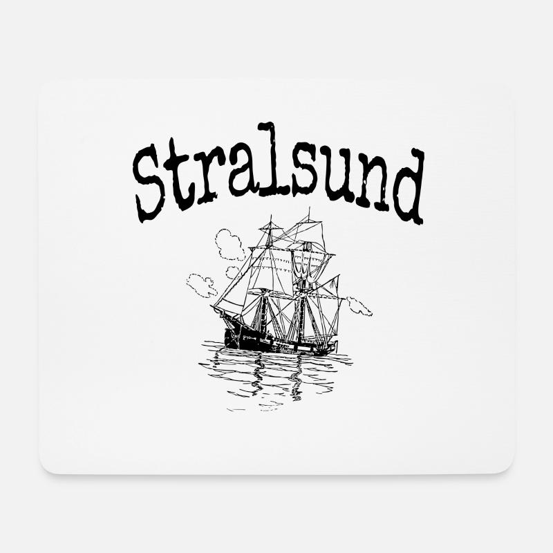 Stralsund Schiff - Mousepad (Querformat) - Weiß