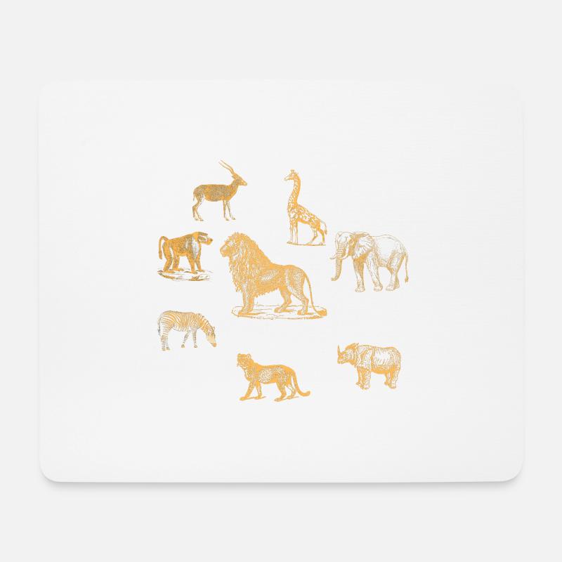 afrikanische Tiere - Mousepad (Querformat) - Weiß