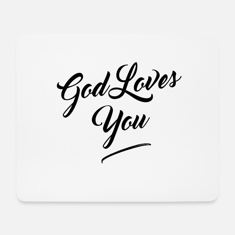 Gott liebt Sie - Mousepad (Querformat) - Weiß