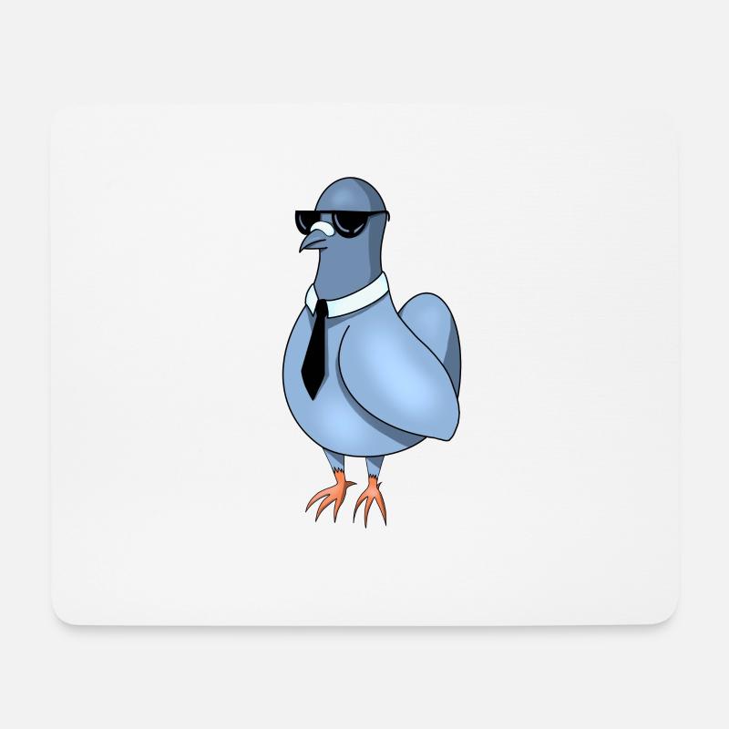 Bird with sunglasses - Mouse Pad (horizontal) - white