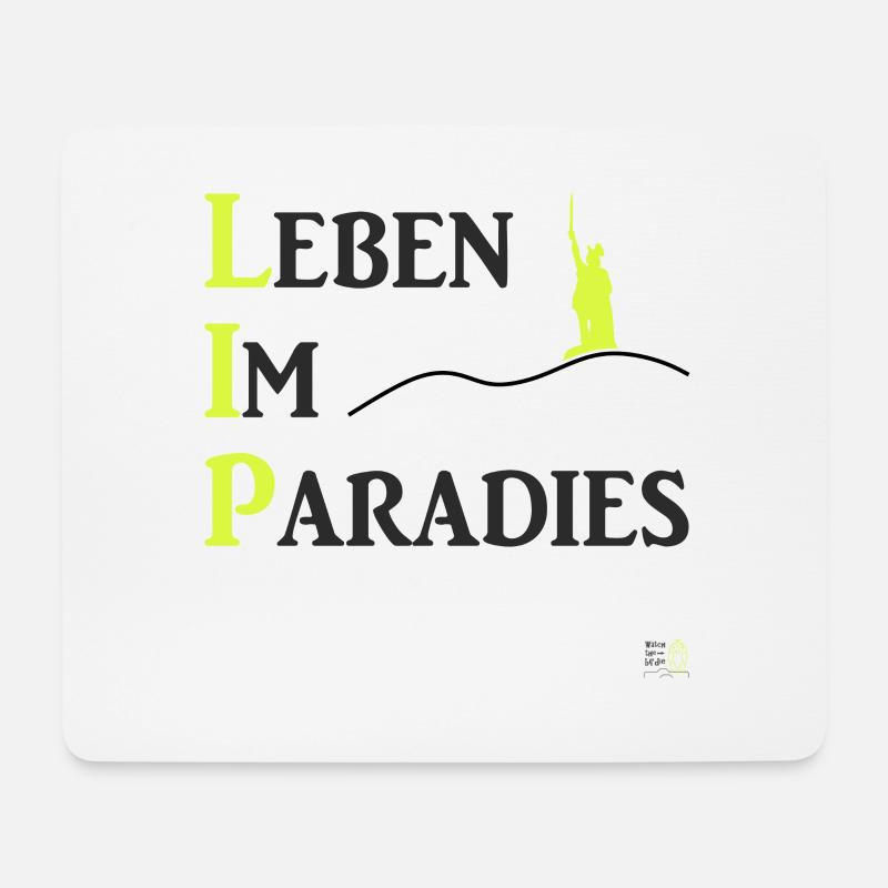 LIP Leben im Paradies, Kreis Lippe Hermannsdenkmal - Mousepad (Querformat) - Weiß