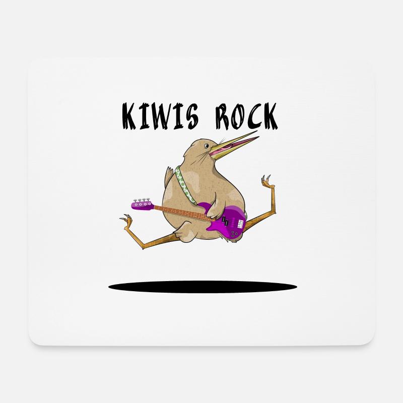 Kiwi Bass Guitar - Mousepad (Querformat) - Weiß