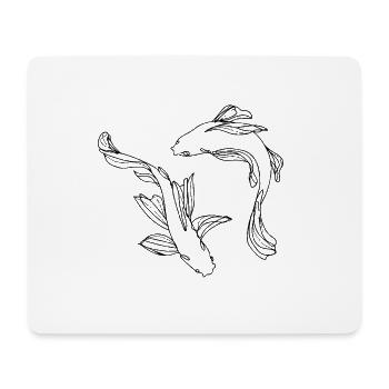 Ying Yang Poissons - Tapis de souris (format paysage) - blanc - Devant