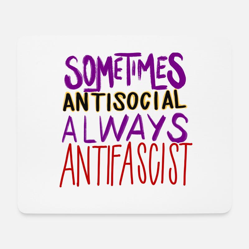 ANTISOCIAL ANTIFASCIST - Mousepad (Querformat) - Weiß