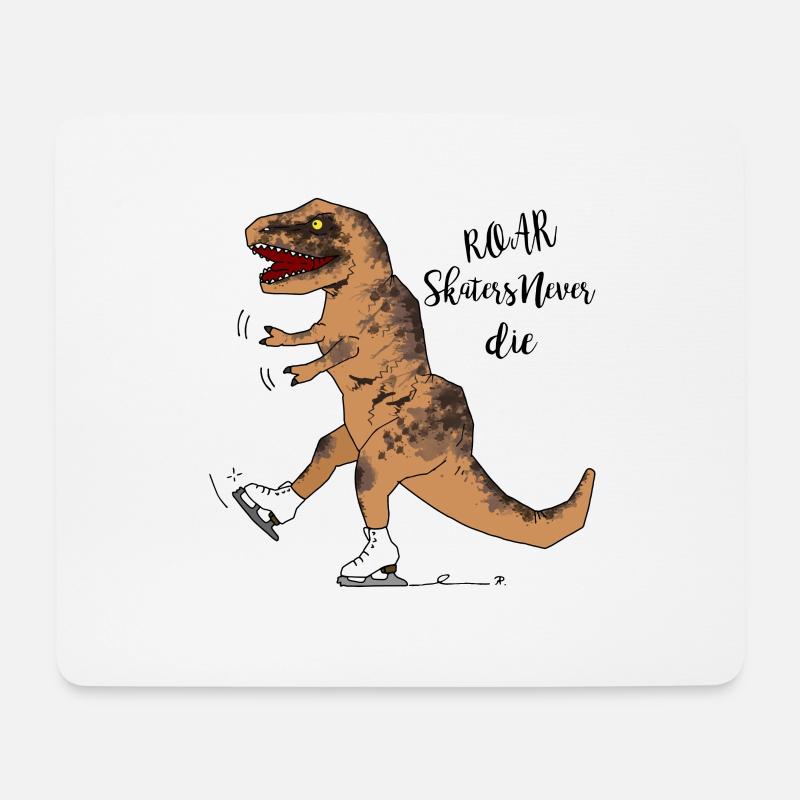 T-rex FigureSkater - Mousepad (Querformat) - Weiß