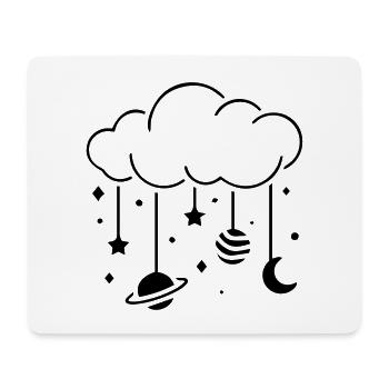 Nuages la nuit mobile - Tapis de souris (format paysage) - blanc - Devant