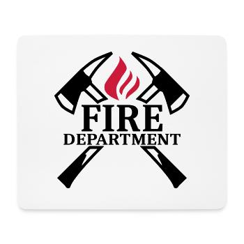 Fire Department - Fire Brigade - axes and flame - Mouse Pad (horizontal) - white - Front