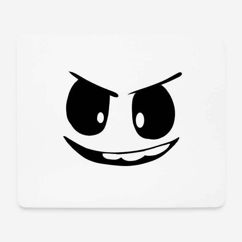 lustiges, freches, böses, fieses Monster Gesicht - Mousepad (Querformat) - Weiß