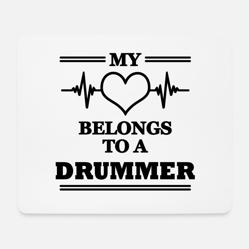 My heart belongs to a drummer - Mousepad (Querformat) - Weiß