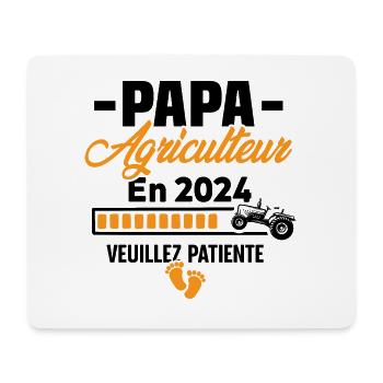 2024 Papa Agriculteur Agriculture Bébé Naissance - Tapis de souris (format paysage) - blanc - Devant