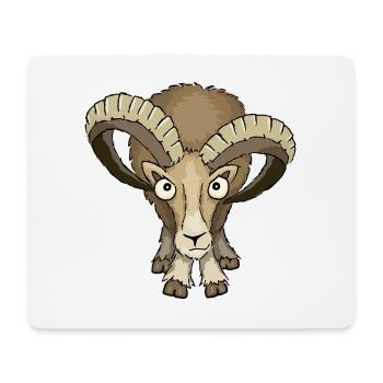 Mouflon ram Stock stare down Aries gift - Mouse Pad (horizontal) - white - Front