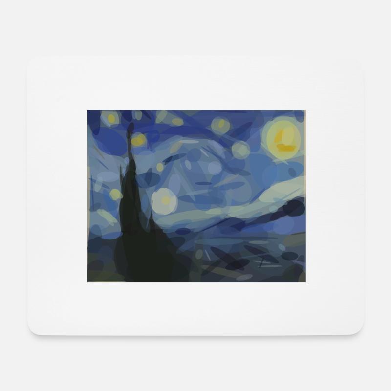 Sternennacht - Kreise und Ellipsen - Mousepad (Querformat) - Weiß