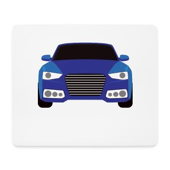 Blue car graphic design - Mouse Pad (horizontal) - white - Front