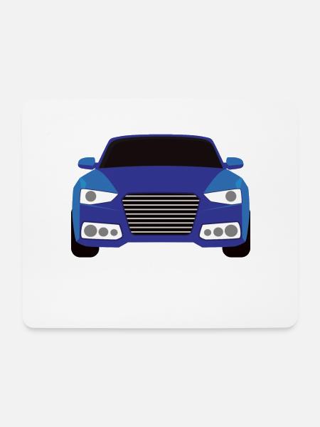 Blaues Auto graphic design - Mousepad (Querformat) - Weiß