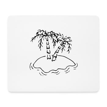 Soleil des vacances à la mer des palmiers - Tapis de souris (format paysage) - blanc - Devant
